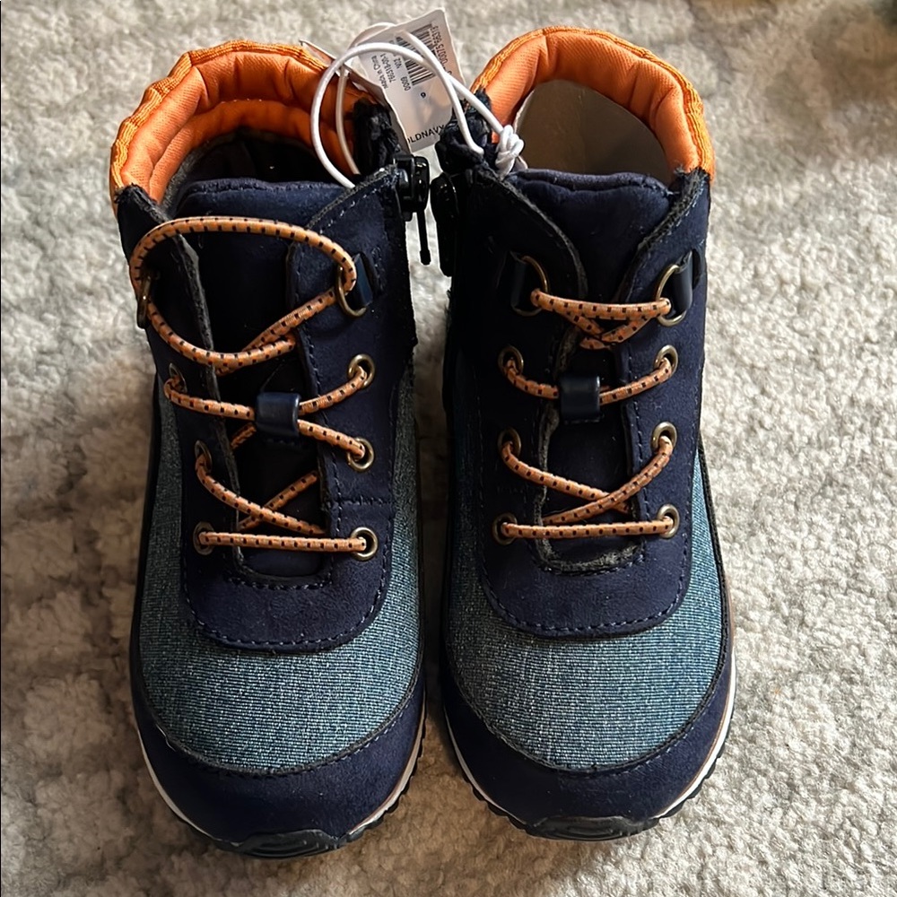 Kids Navy and Orange Boots